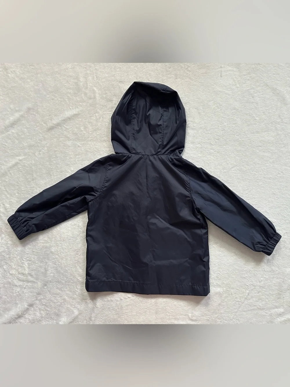 Old Navy Hooded Half Zip Windbreaker Jacket Navy Blue Yellow Contrast Toddler 2T